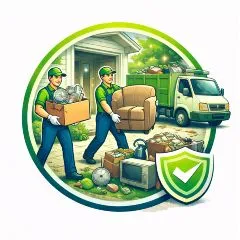 Junk removers removing junk from a house.