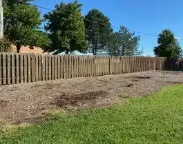 Empty space after junk removers tear down and haul away playset.