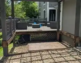 Deck area cleared and clean after hot tub removal.